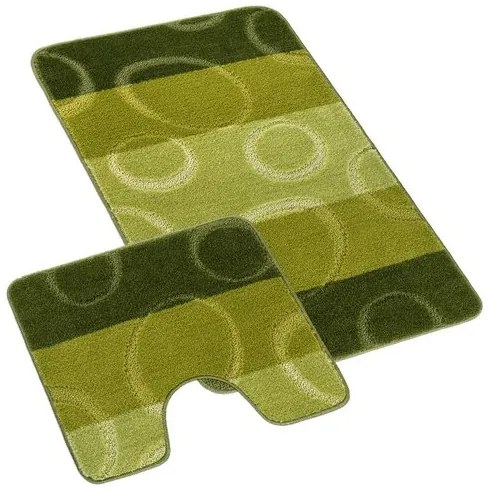 Bellatex Zestaw dywaników łazienkowych Bany z wycięciem Elipsa zielony, 60 x 100 cm, 60 x 50 cm