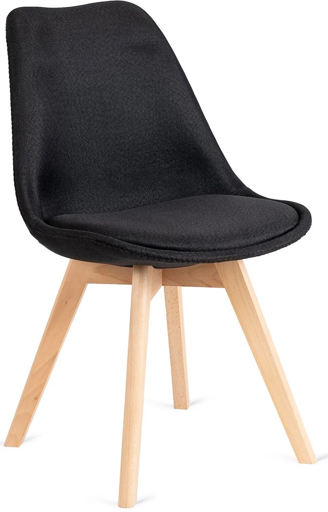 Krzesło Tapicerowane do Jadalni NEVEL Czarne Skandynawskie