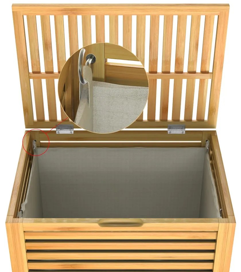 Kosz na bieliznę ISLA, 62 l, naturalny brąz Casaria