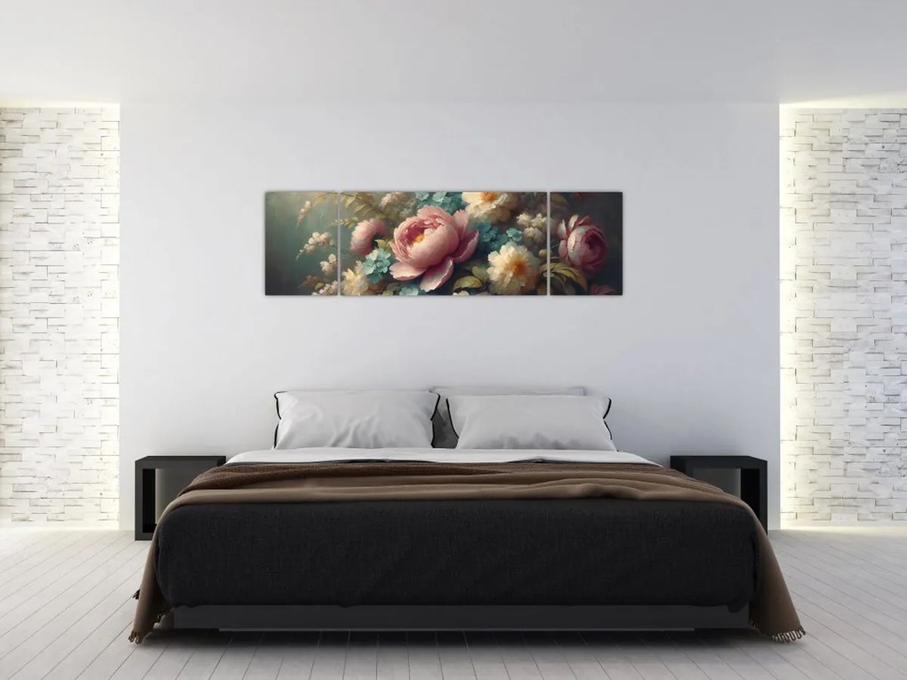 Obraz - Martwa natura z kwiatami - obraz (170x50 cm)
