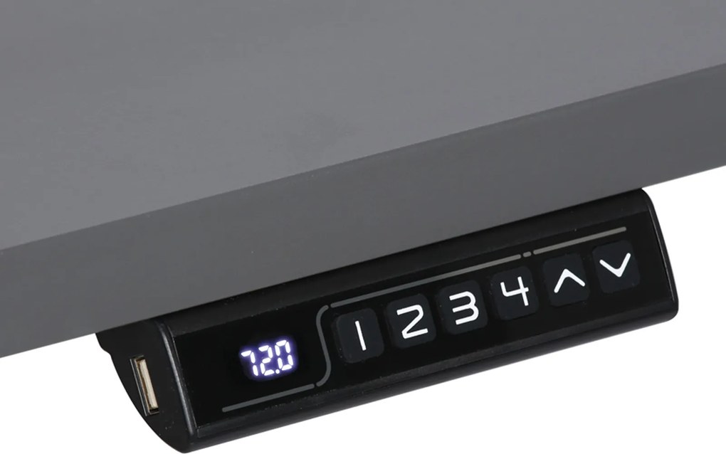 Narożne biurko z regulacją wysokości, 160x120 cm, 1 silnik, L/P, czarna podstawa, dąb naturalny