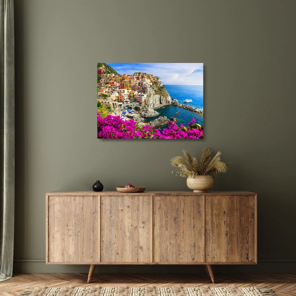 Obraz na szkle - Włoska wioska Manarola (70x50 cm)