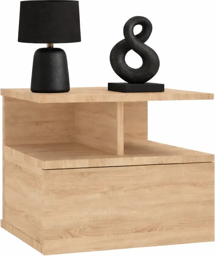 Wisząca szafka nocna z szufladą dąb sonoma H3-H01