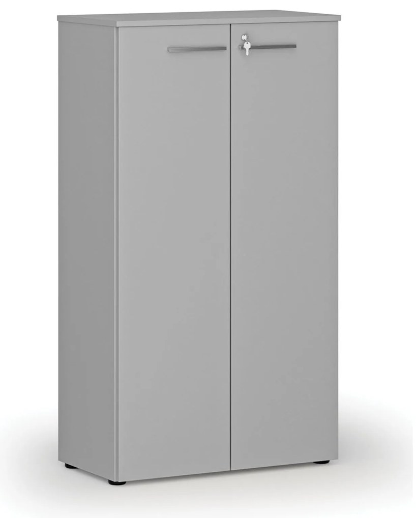 Szafa biurowa z drzwiami PRIMO GRAY, 800 x 420 x 1434 mm, szary