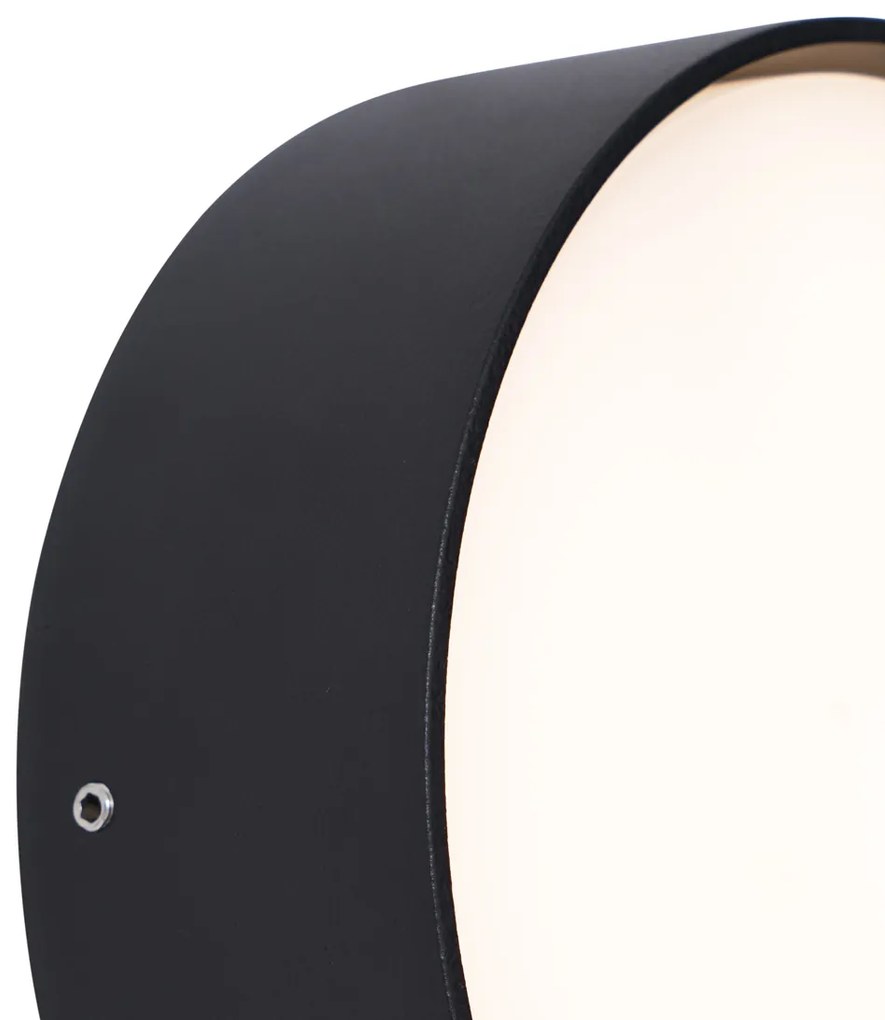 Nowoczesna lampa ścienna zewnętrzna czarna z LED IP65 - Dop