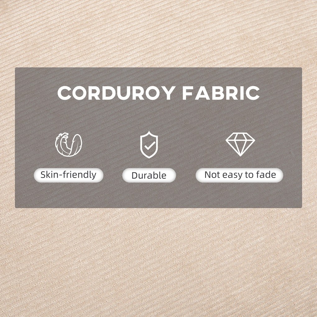 HOMCOM Fotel wypoczynkowy z podnóżkiem, funkcja leżenia, wygodny fotel telewizyjny, 68 x 91,5 x 88 cm, kolor Beżowy