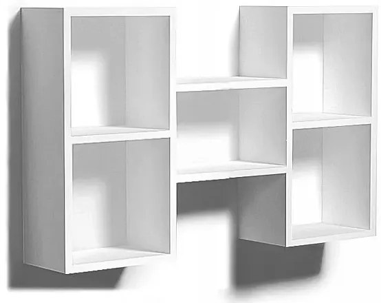 Minimalistyczny Regał Biały Wiszący Z Półkami Fernando