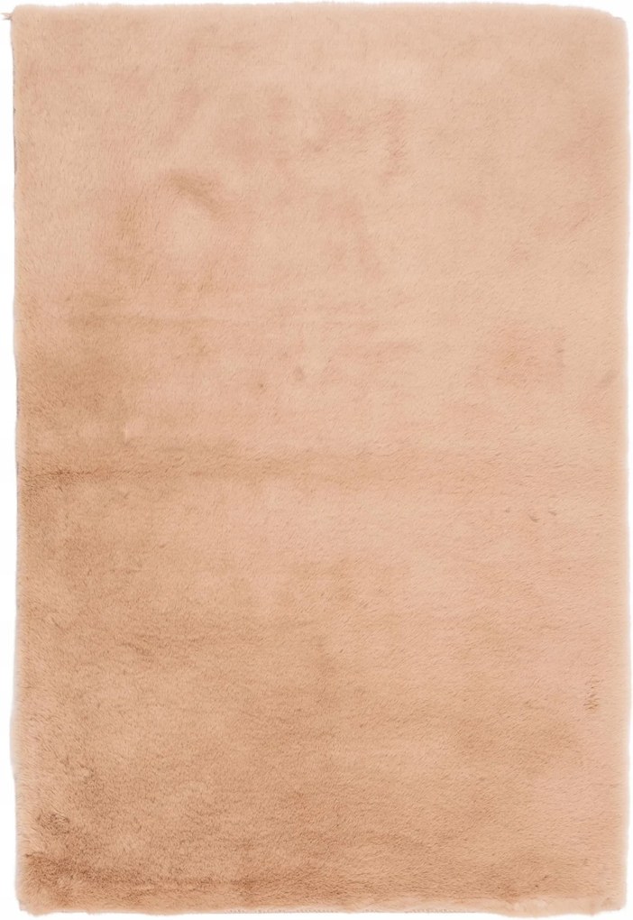 Dywan Futrzany Beżowy 60x90 cm Włochaty Miękki Dekoracyjny Antypoślizgowy