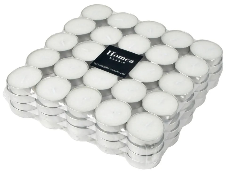 Świece typu tealight zestaw 100 szt. czas palenia 3 h – Homéa