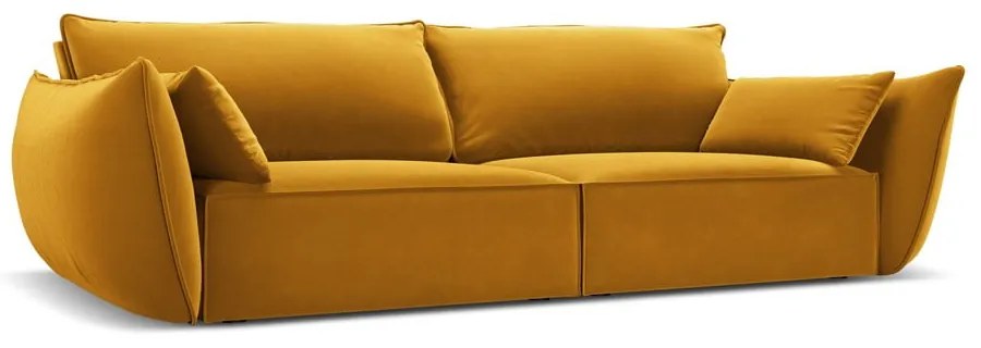 Musztardowa aksamitna sofa 208 cm Vanda – Mazzini Sofas