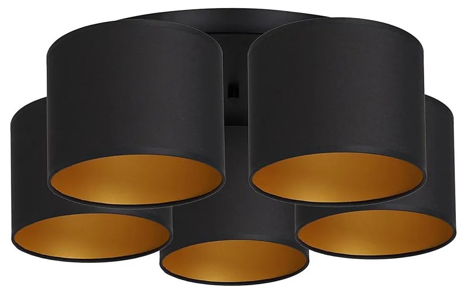 żyrandol natynkowy ARDEN 5xE27/60W/230V czarno-złoty