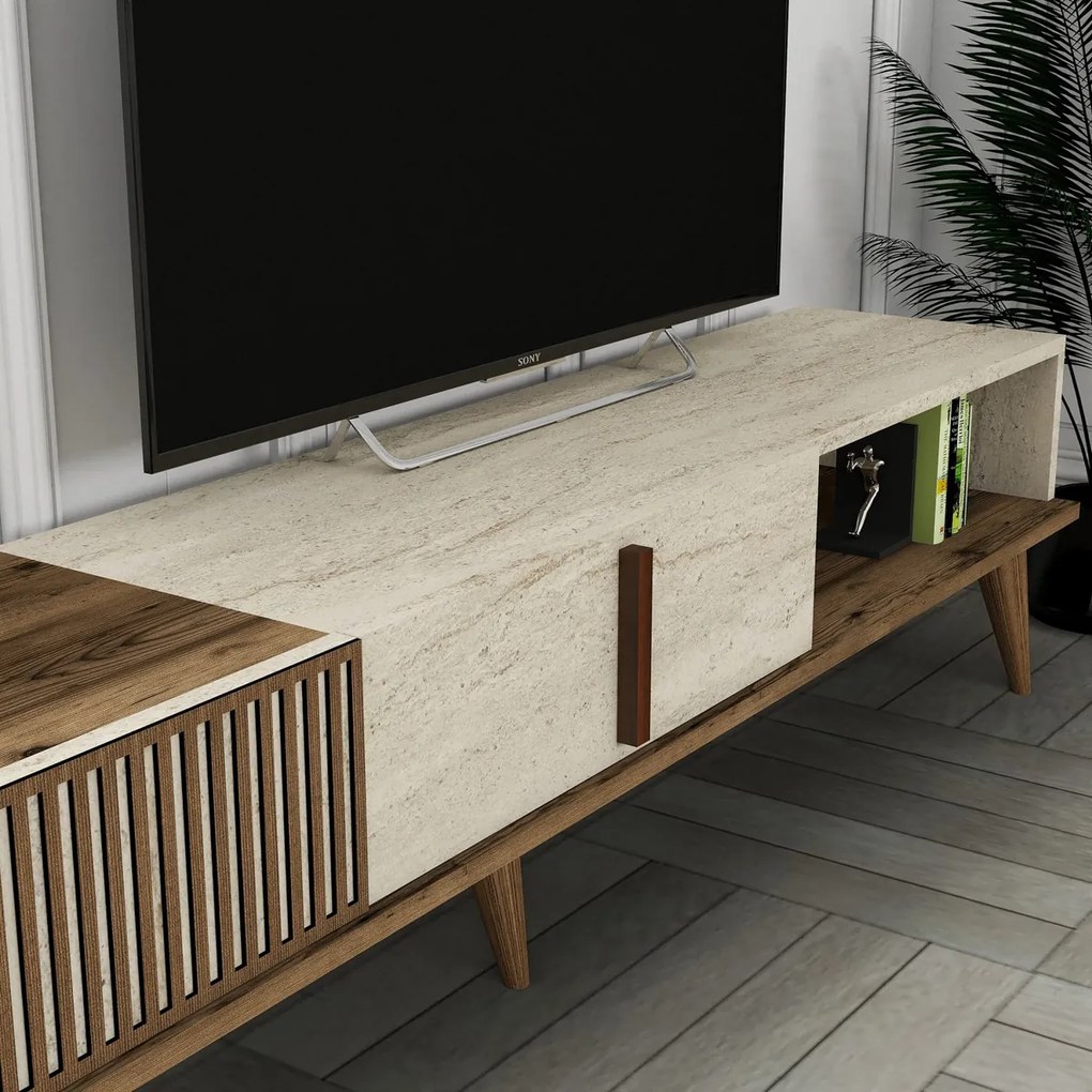 Stolik pod telewizor Milan Travertine