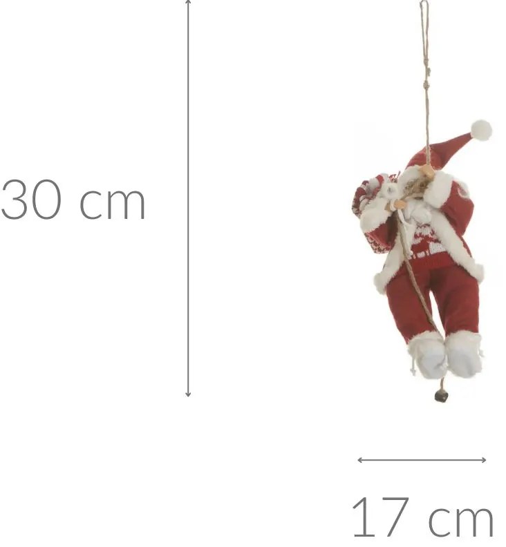 Mikołaj na linie, ozdoba, 30 cm