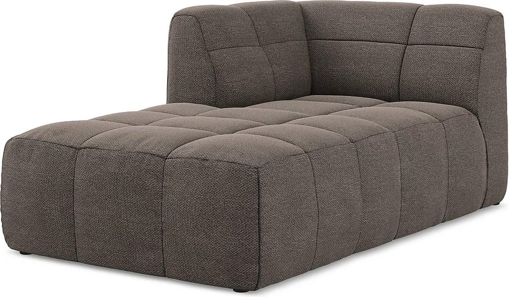 Szezlong lewostronny - z tkaniny bouclé - czekoladowy - ALOHA