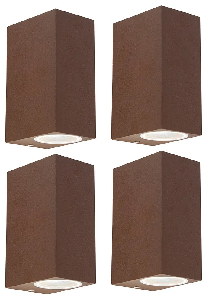 Zestaw 4 lamp ściennych brąz rdzawo-brązowy 2-światła IP44 - Baleno I