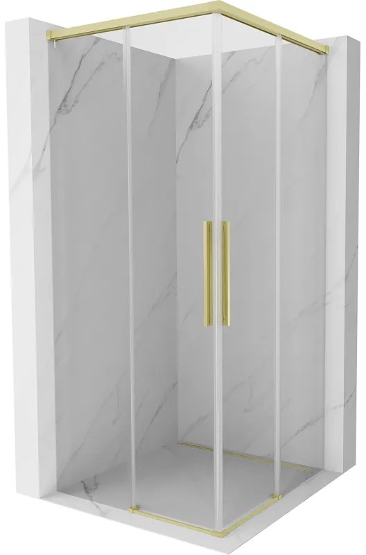 Mexen Rox Duo kabina prysznicowa rozsuwana 95 x 95 cm, transparent, złota szczotkowana - 8C2D-095-095-55-00