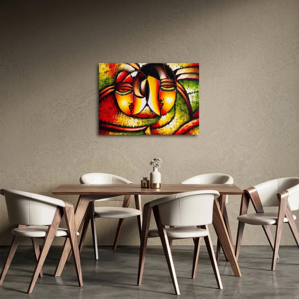 Obraz - Obraz olejny, abstrakcyjne twarze (70x50 cm)