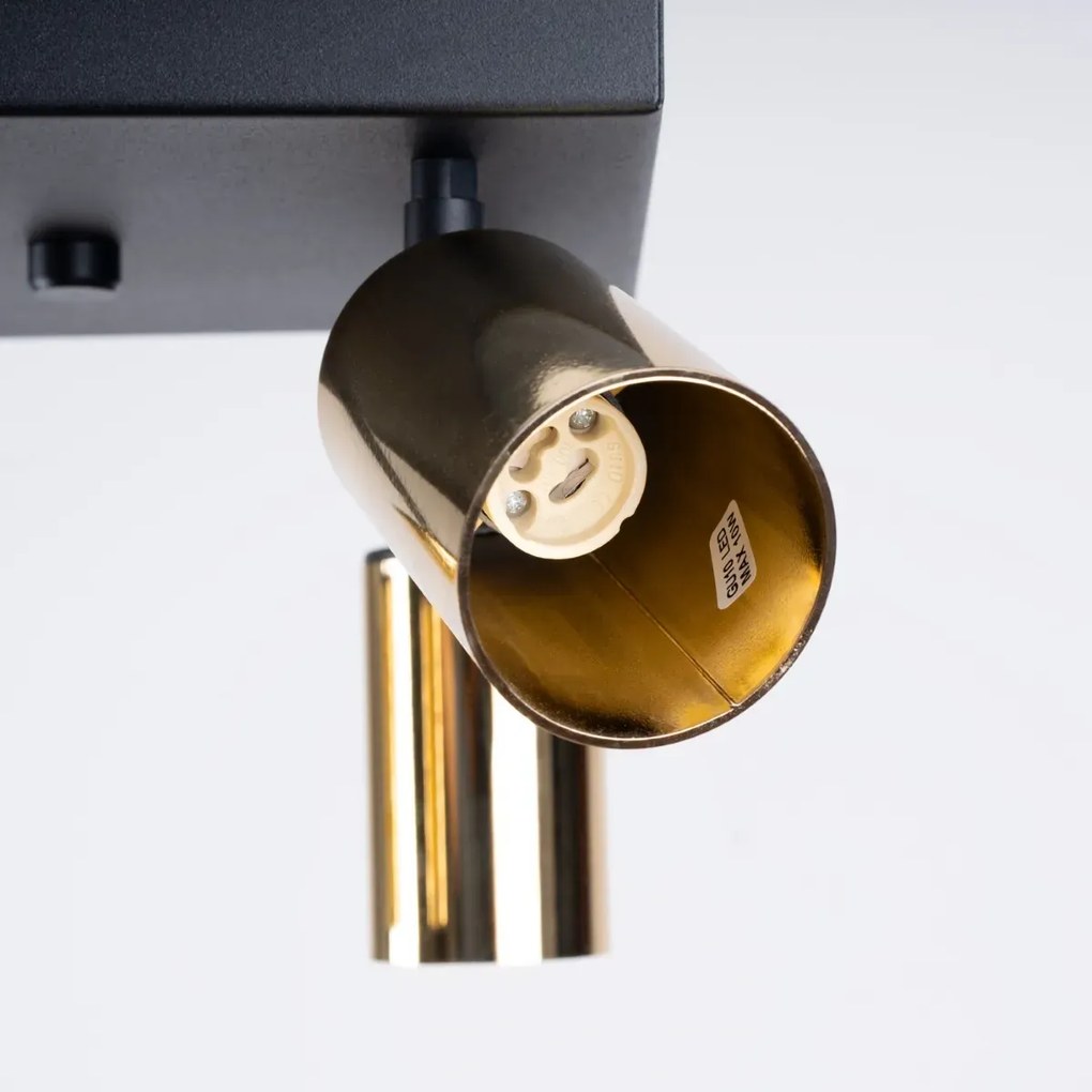 Plafon WINX 4 czarny/złoty SOLLUX  LIGHTING