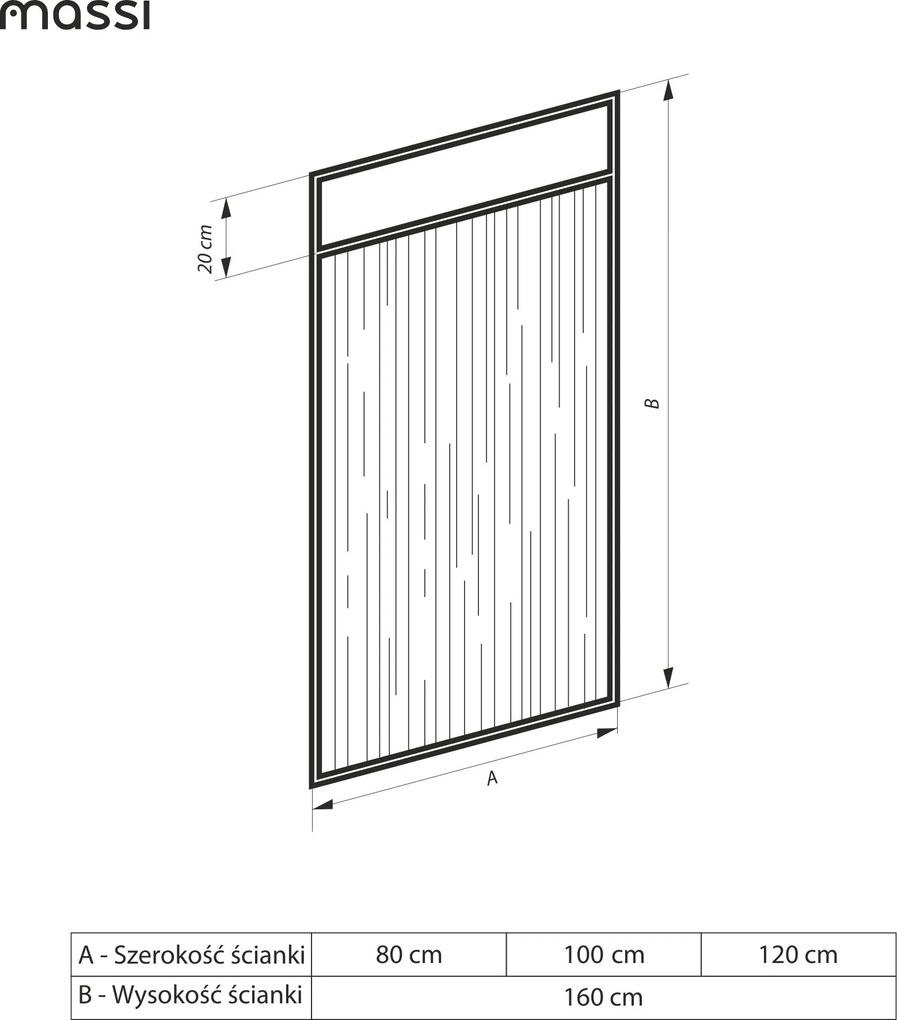 Massi Ścianka prysznicowa w oliwkowej ramie ARTE WELLE Half szkło brązowe | Różne kolory | Różne rozmiary : Kolor - Czarny, Kolor szkła - Brązowy, Rozmiar - 80 x 160 cm