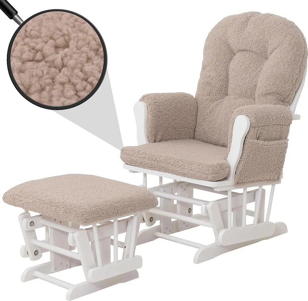 Leżanka MCW-C76,  brązowa rama biała