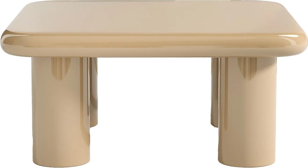 Stolik kawowy z MDF - Lakierowany beż - TAMISDA