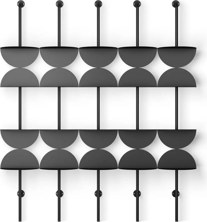 Czarny metalowy modułowy system półek 27x203,5 cm Solis – Umbra