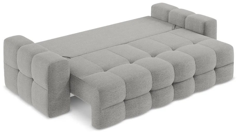 Szara rozkładana sofa z materiału bouclé 255 cm Milu – Makamii