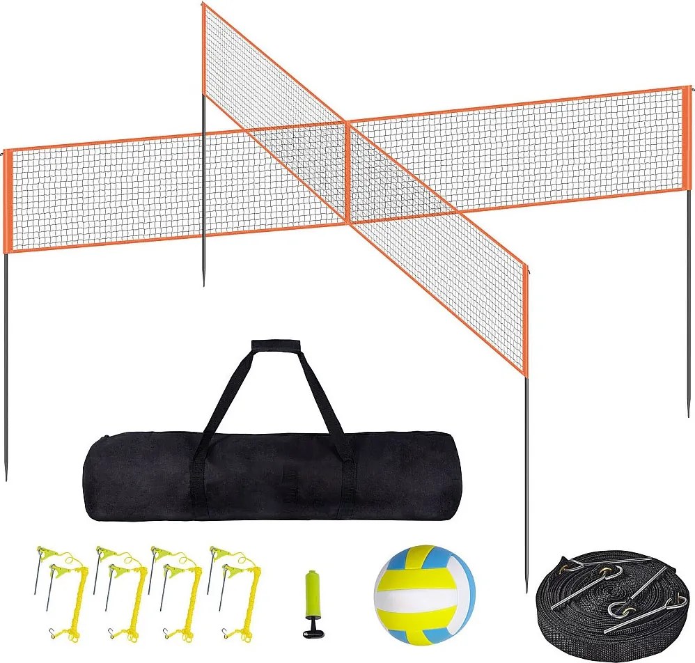 Siatka do Badmintona, SucceBuy 4-pozycyjny Regulowany Zestaw Siatkówki z Piłką i Torbą