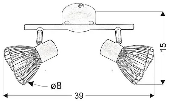 Czarna podwójna lampa sufitowa w stylu loft - V170 Geda