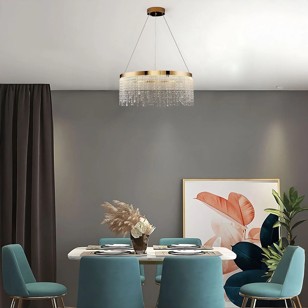 LAMPA SUFITOWA WISZĄCA LED APP1730-1CP Złota 40cm