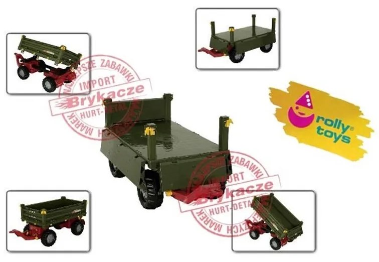 Rolly toys rollytrailer przyczepa rolly multi dwuosiowa zielona