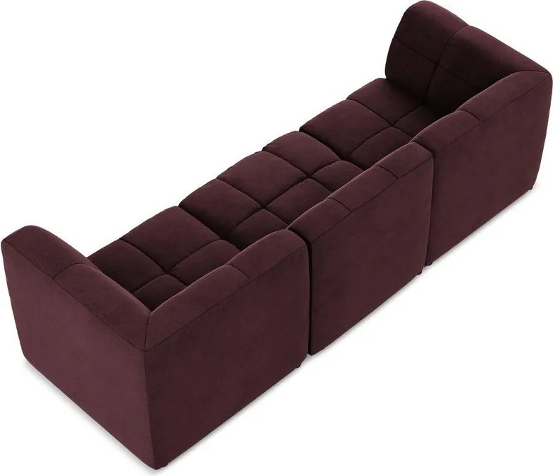 Bordowa aksamitna sofa 255 cm Aloha – Makamii
