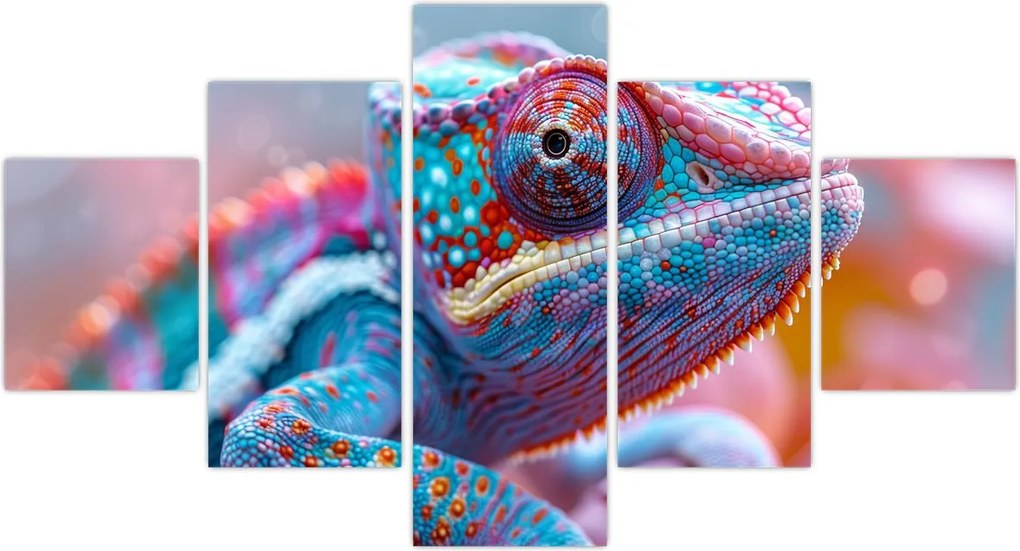 Obraz - Kolorowy kameleon (125x70 cm)