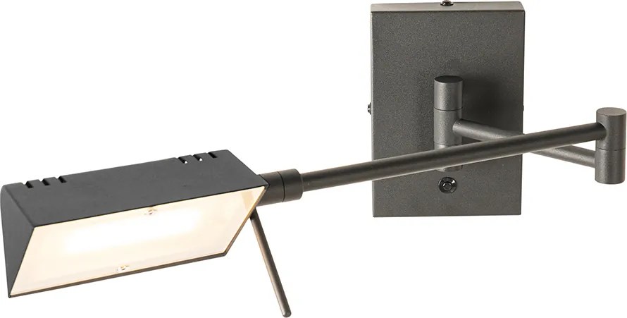 Designerska lampa ścienna czarna z wbudowanym ściemniaczem LED - Notia