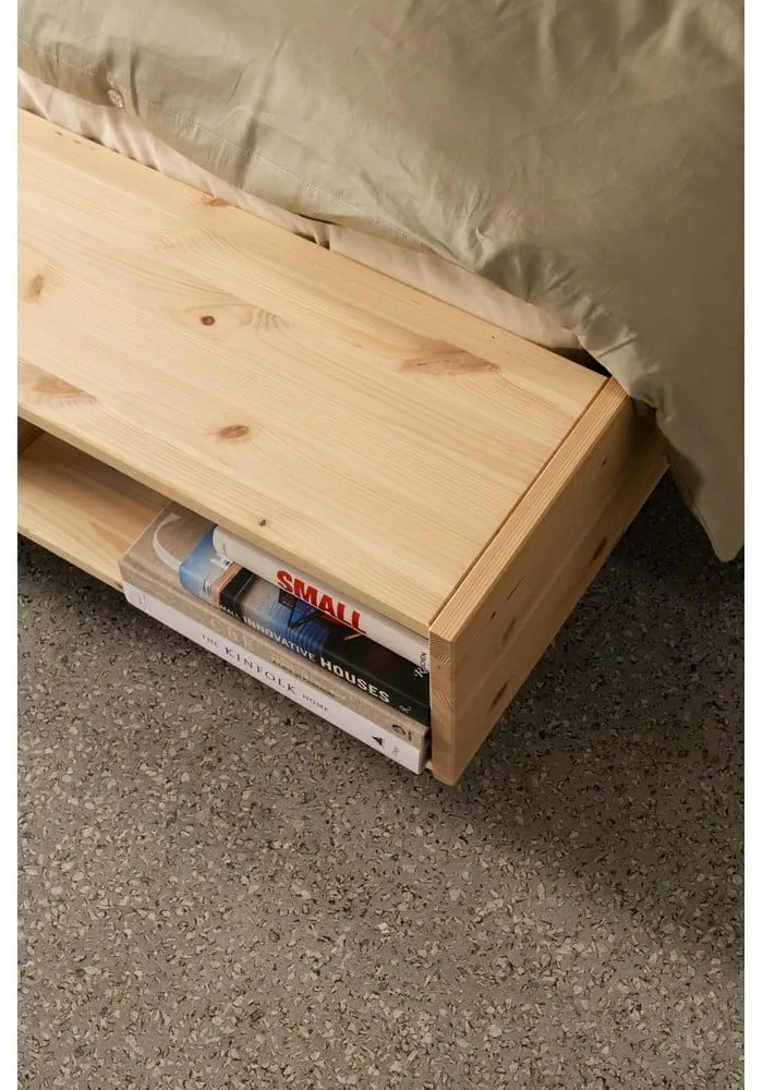 Łóżko dwuosobowe z litego drewna sosnowego ze stelażem 160x200 cm Merge – Karup Design
