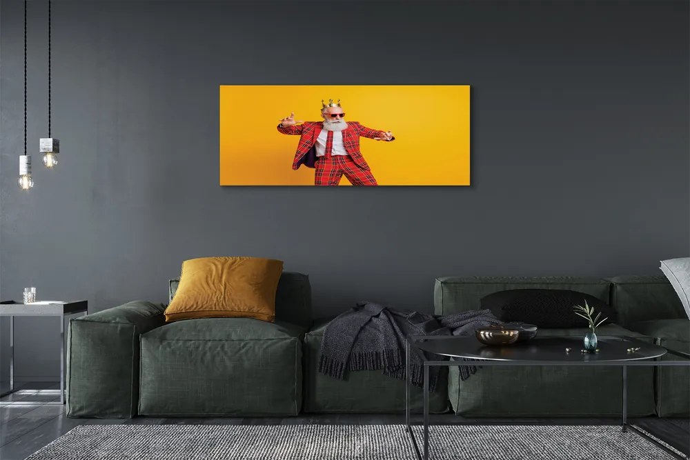 Obraz drukowany na płótnie Mężczyzna w Garniturze w Kratę