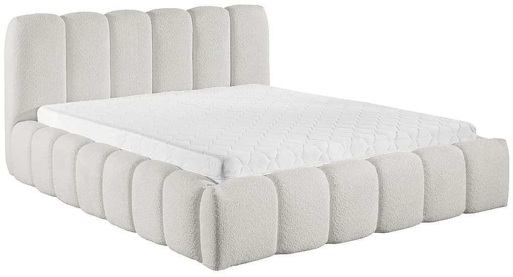 Jasnoszare łóżko tapicerowane chmurka C2-N08