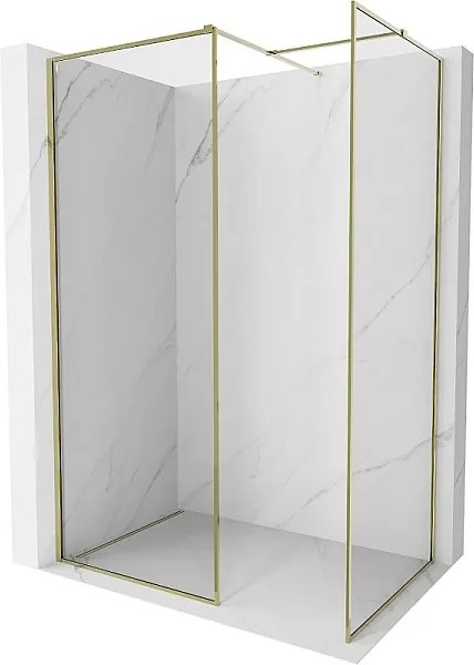 Mexen Kioto-F ścianka prysznicowa Walk-in z ramką 100 x 85 cm, transparent 8 mm, złota - 800-100-202-04-50-085
