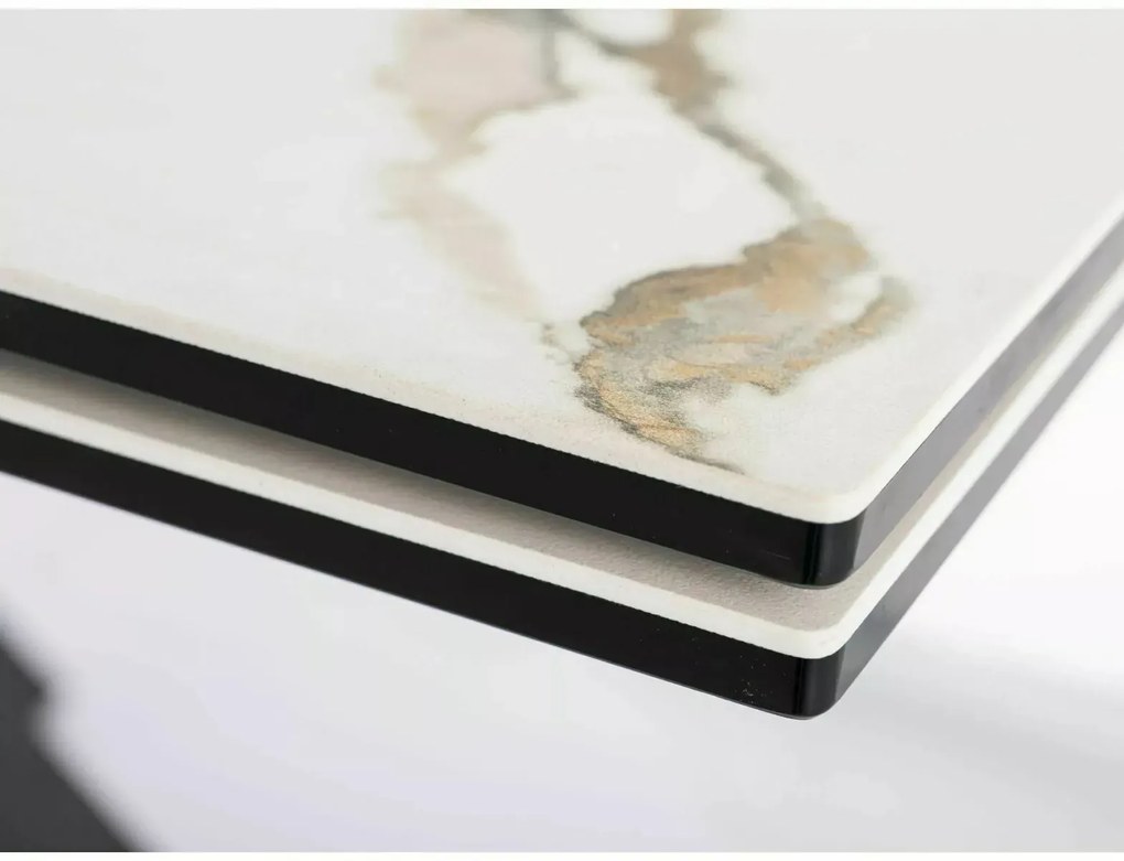 STÓŁ COLUMBUS CERAMIC BIAŁY AMBER BIANCO/CZARNY 160(240)X90 SIGNAL