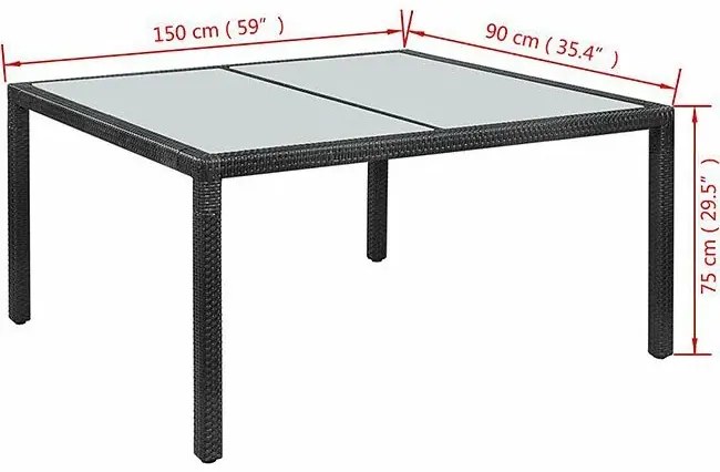 Czarny stół ogrodowy - Loxi 2X