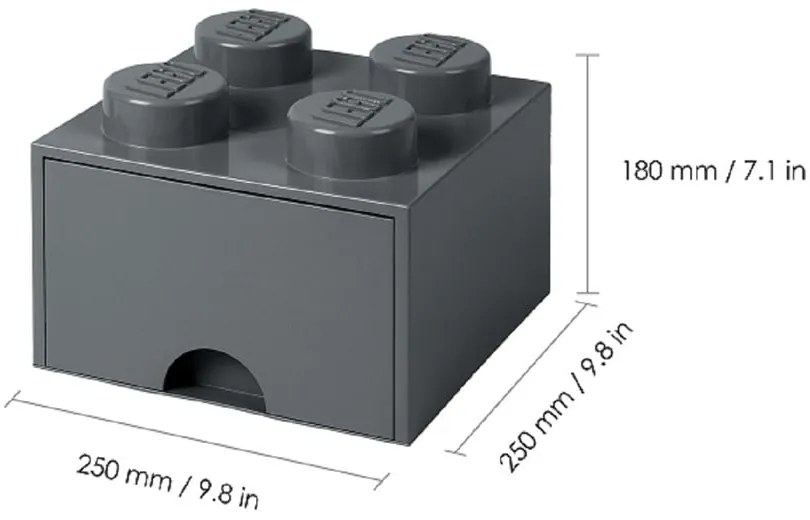 Ciemnoszary dziecięcy pojemnik z szufladą LEGO®