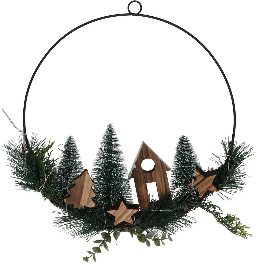 Świąteczna dekoracja wisząca LED Christmas ring, 30 cm