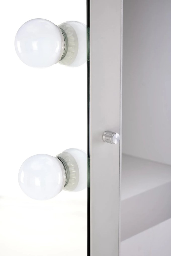 Duże lustro z żarówkami LED Pearl Halmar