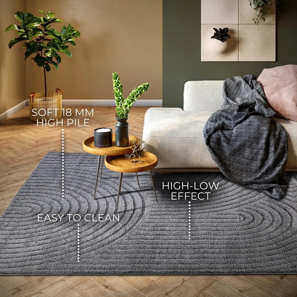 Antracytowy dywan 160x235 cm Panglao New York Anthracite – Elle Decoration