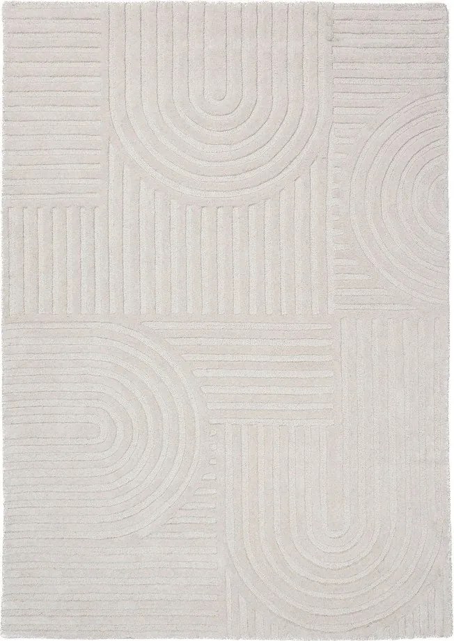 Wełniany dywan tkany ręcznie w kolorze kości słoniowej 120x170 cm Zen Garden – Flair Rugs
