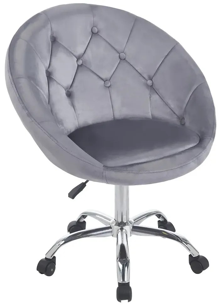 Szary fotel obrotowy welurowy  C7-Z91