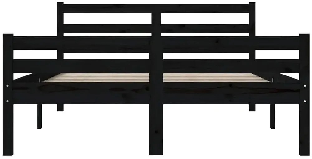 Czarne łóżko z litego drewna sosny 120x200 - Fenso 4X