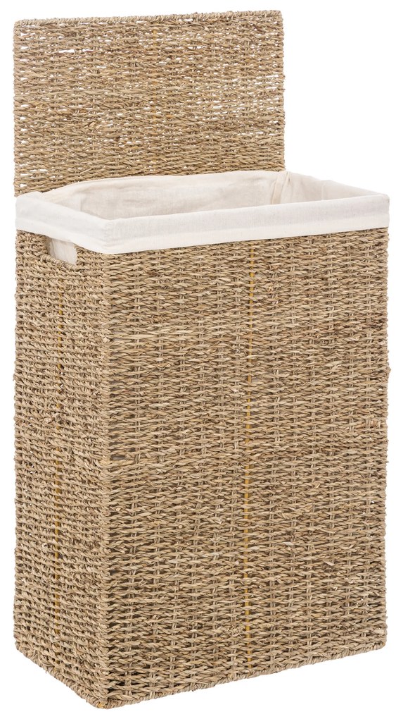 Kosz na pranie z trawy morskiej, 45 L, 38 x 22 x 55 cm