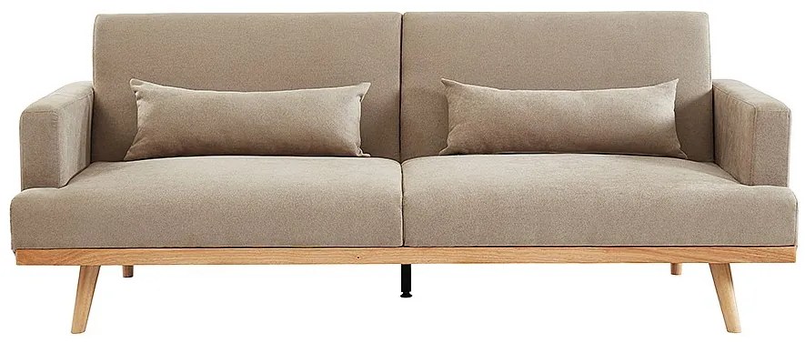 Kanapa rozkładana 3-osobowa  ESME z funkcją spania, z tkaniny – kolor beżowy