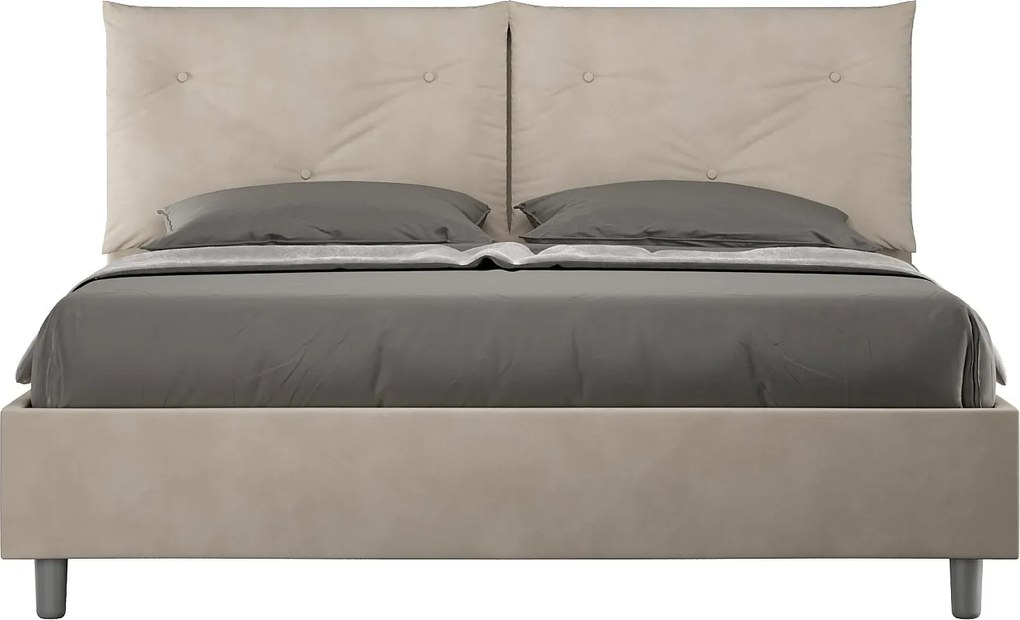 Łóżko bez stelaża tapicerowane 160x190 microfibra Piaskowy Appia